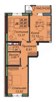 2-х комнатная квартира