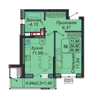 1-комнатная квартира