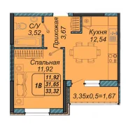 1-комнатная квартира